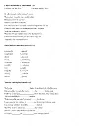 English worksheet: Matrix Intermediate 1-2 TEST