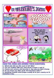 English Worksheet: St Valentines jokes