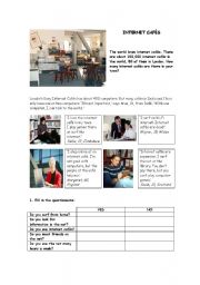 English Worksheet: internet cafs