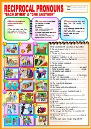 English Worksheet: Reciprocal Pronouns - 