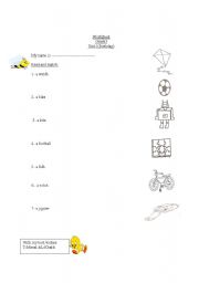 English worksheet: Toys