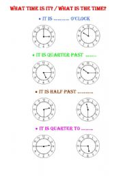 English Worksheet: what time is it