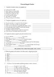 English Worksheet: Present Simple Passive with various exercises