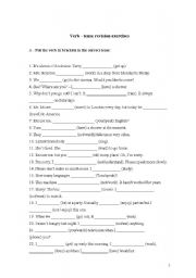 English worksheet: mixed verb tenses