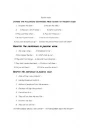 English worksheet: passive voice