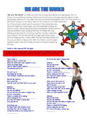 English Worksheet: We are the world