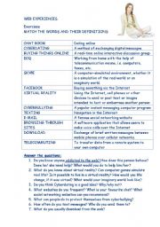 English Worksheet: Rachels Diary - Virtual reality and Cyberdating - Exercises