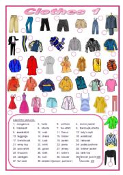 Clothes (editable) - ESL worksheet by ludique22