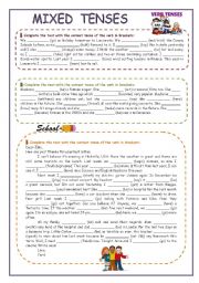 English Worksheet: MIXED TENSES