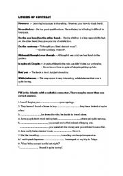 English Worksheet: Connectors of contrast