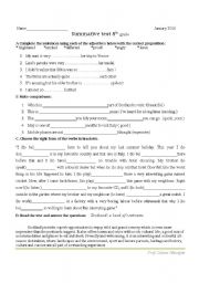 English worksheet: Summative test