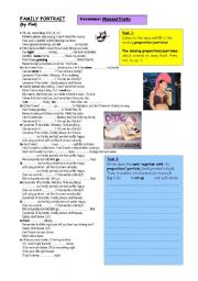 English Worksheet: Pink: Family Portrait - Phrasal verbs