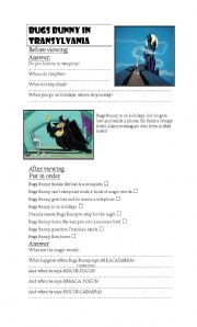 English Worksheet: bugs bunny in transylvania