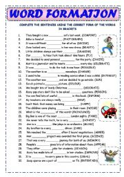 English Worksheet: word formation