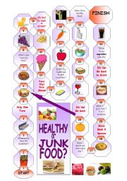 English Worksheet: boardgame : healthy or junk food ?