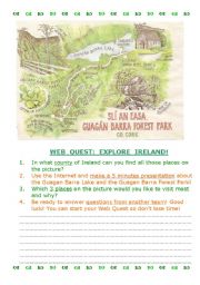 English Worksheet: Web Quest: Explore Ireland 1