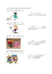 English Worksheet: am/is/are and possessive adjectives