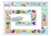 English Worksheet: FOOD BOARDGAME