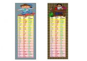 Bookmarks for boys with a list of some irregular verbs