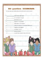 English Worksheet: wh- questions