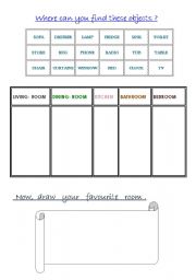 English Worksheet: HOUSE _ FURNITURE 