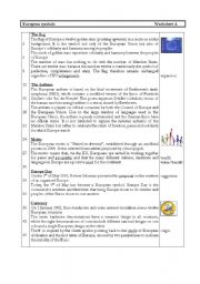 English Worksheet: Eurpean Symbols