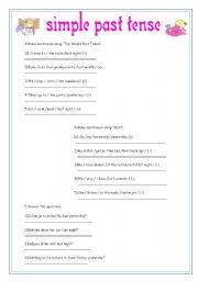 English Worksheet: simple past tense