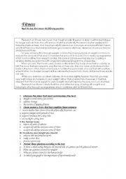 English Worksheet: fitness