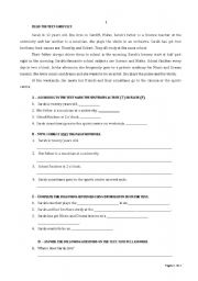 English Worksheet: Daily Routine - Written Test