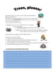 English Worksheet: Deforestation: Why are trees important?1