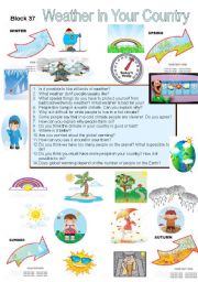 English Worksheet: The Weather in Your Country