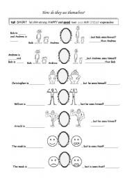 English Worksheet: How do they see themselves: comparatives