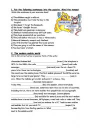 English Worksheet: passive voice exercises with key/editable