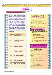 English Worksheet: Practice reading, grammar and writing 