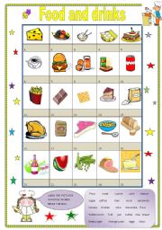 English Worksheet: FOOD AND DRINKS - Vocabulary