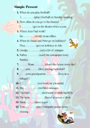 English worksheet: Simple Present