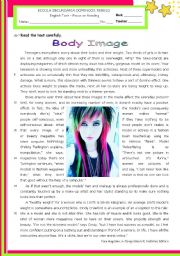 English Worksheet: Body Image - The Influence of the Media: Reading ws for Upper Intermediate & Lower Advanced stds.