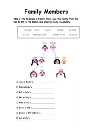 English worksheet: Family Members 