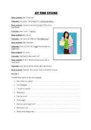 English Worksheet: at the store