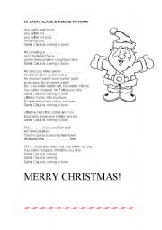 English worksheet: SANTA CLAUS IS COMING TOWN