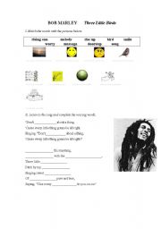 English Worksheet: Bob Marley Three Little Birds