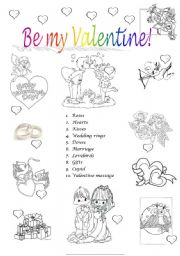 English Worksheet: Be my Valentine