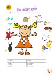 English Worksheet: what clothes to wear?