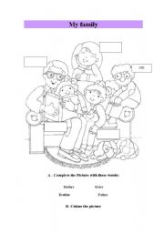 English Worksheet: My family