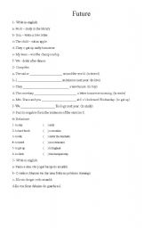 English worksheet: Future