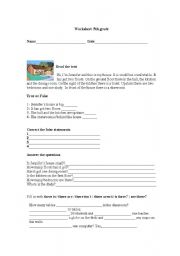 English worksheet: Jennifers house