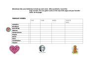 English worksheet: February Words Dictionary Practice