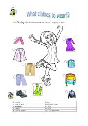 English Worksheet: what to wear 2 in spring