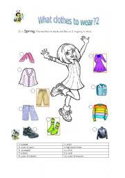 English worksheet: what to wear 2 in spring