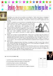 English Worksheet: Reading Exercise(Smoking)